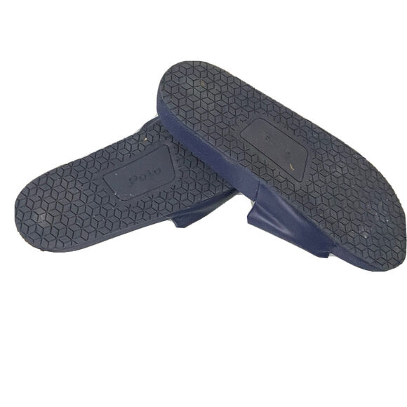 Polo Ralph Lauren Cayson Bear Pool Slide Men\'s Size 11 / 11.5 Navy Blue Sandals main image 9